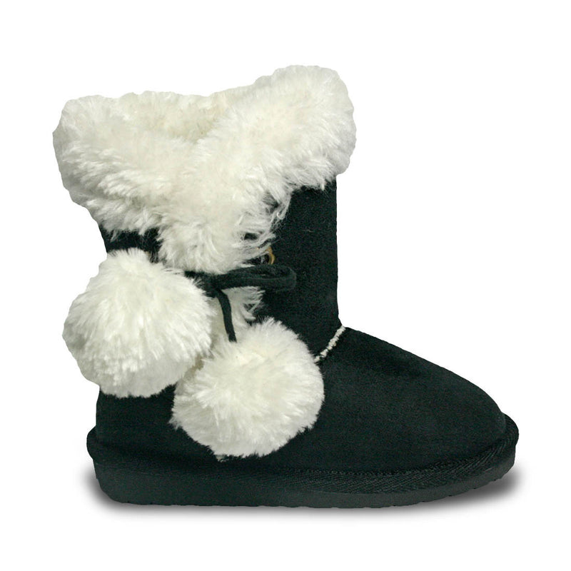 Toddlers' Side Tie Microfiber Boots - Black