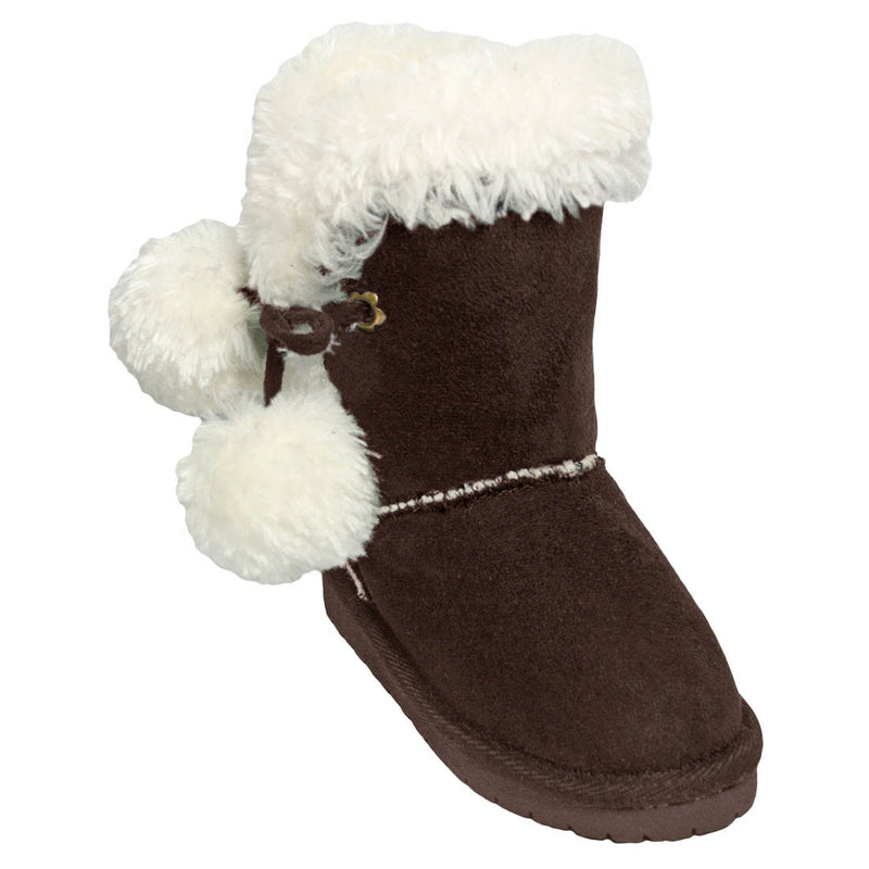 Toddlers' Side Tie Microfiber Boots - Chocolate