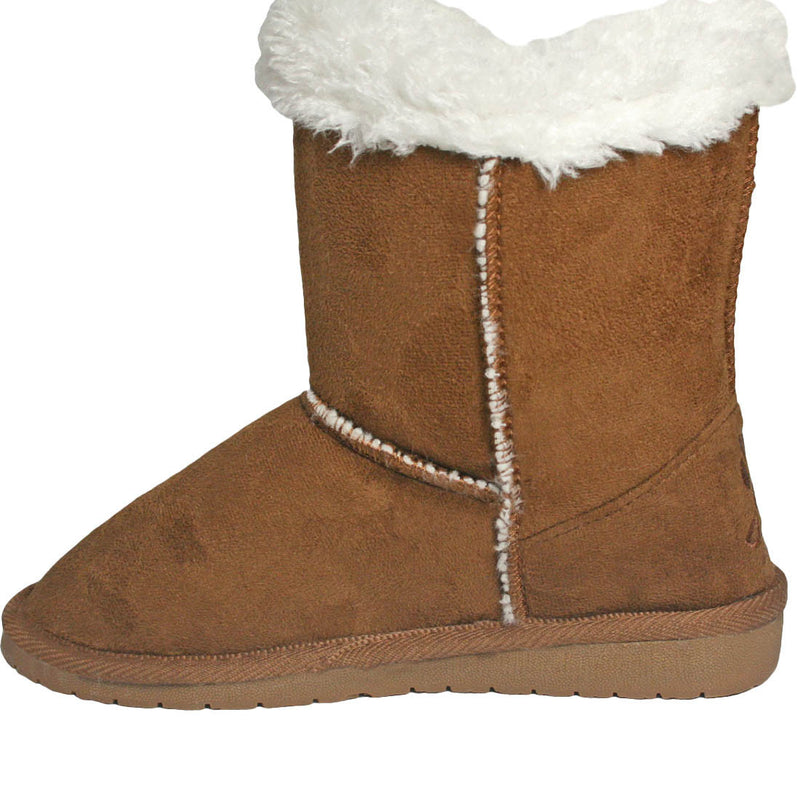 Toddlers' Side Tie Microfiber Boots - Chestnut