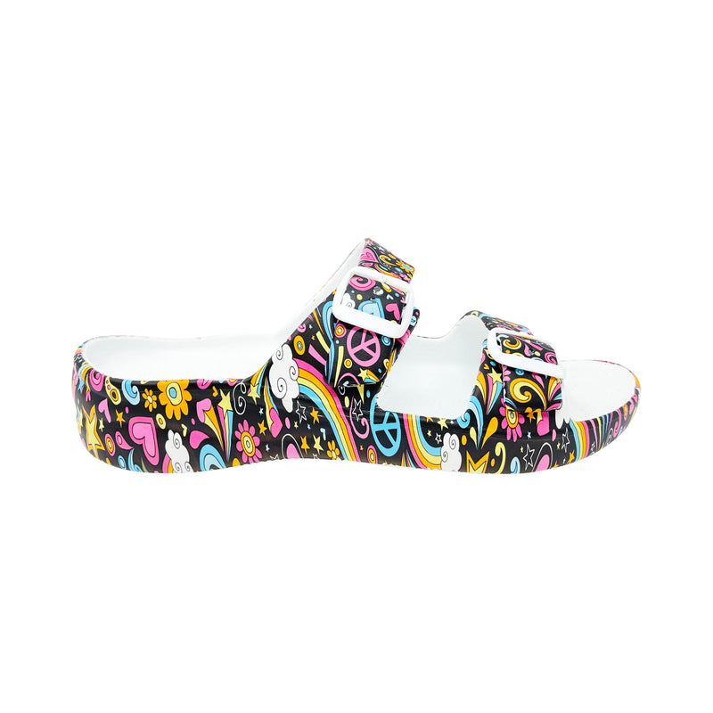 Women's PAW Print Adjustable 2-Strap Sandals - Peace Out