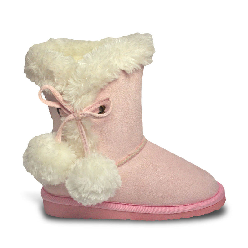 Toddlers' Side Tie Microfiber Boots - Pink