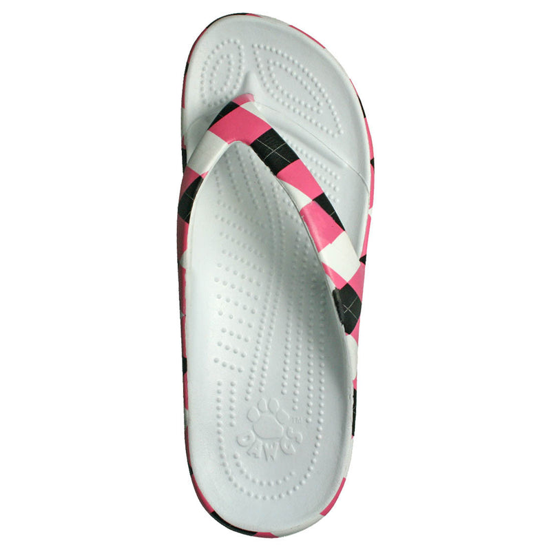 Women's Loudmouth Flip Flops - Pink and Black Tile