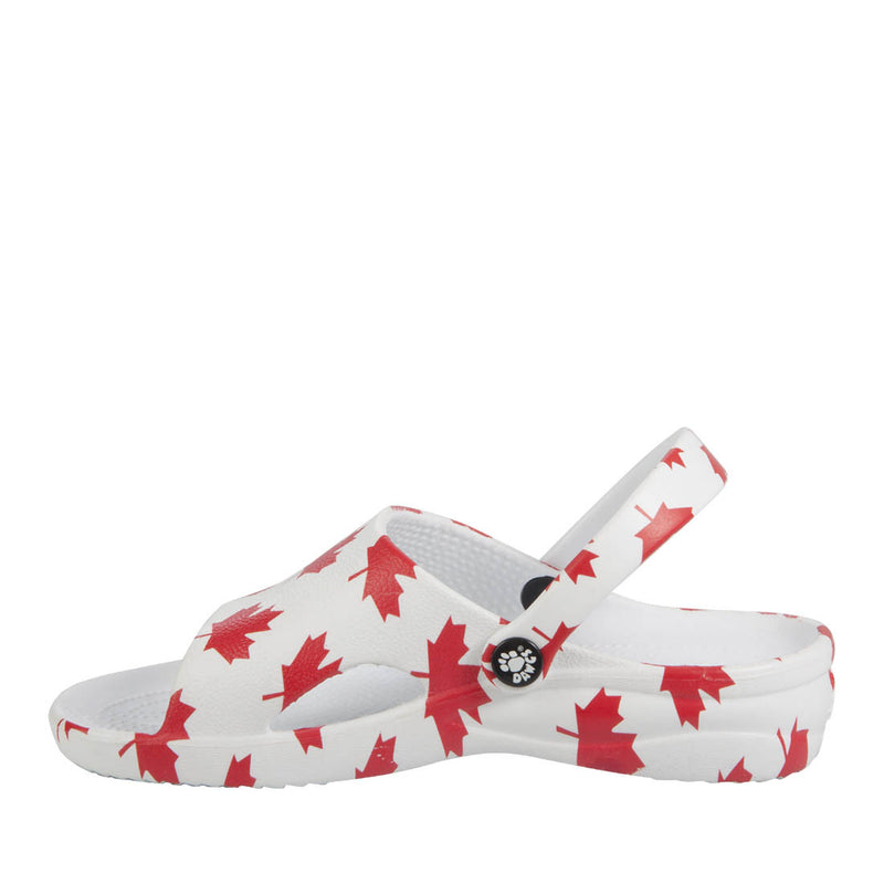 Kids' Slides - Canada (White/Red)