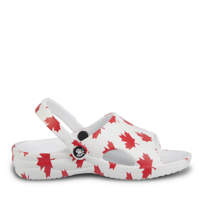 Kids' Slides - Canada (White/Red)