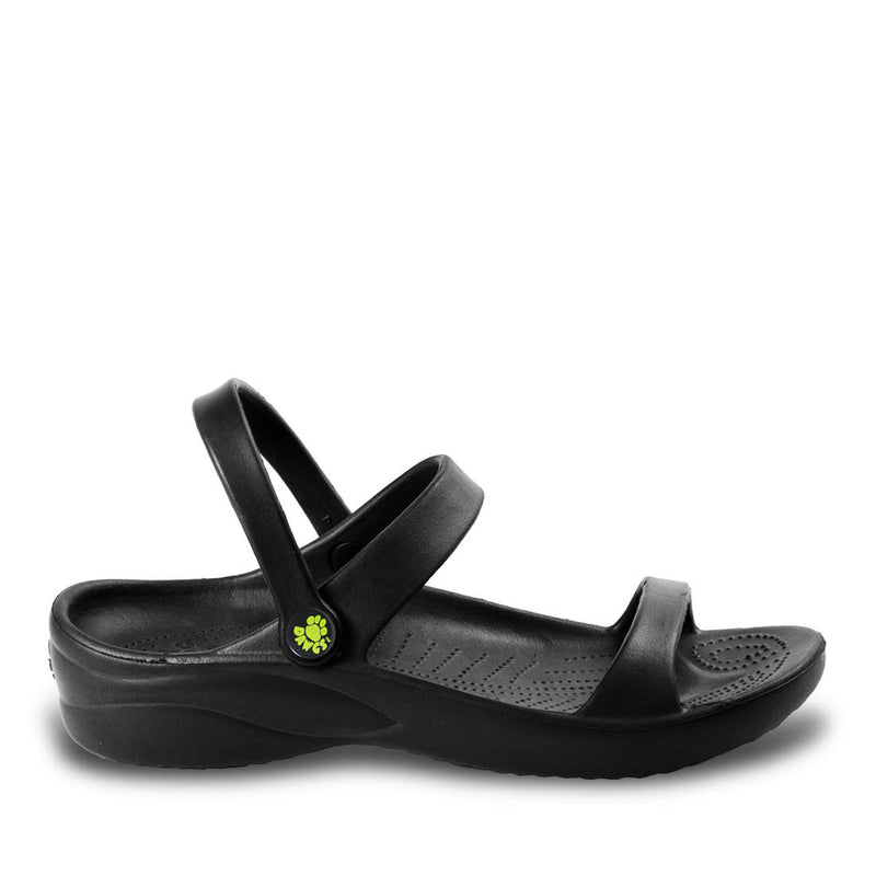 Women's 3-Strap Sandals - Black